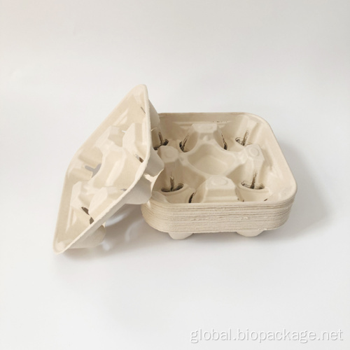 Pulp Paper Cup Carrier Biodegradable disposable pulp paper cup carrier holder tray Supplier